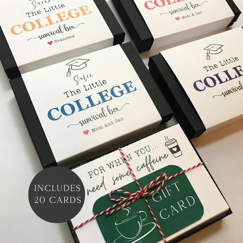 Graduation Gift Card Box – Personalized Little College Survival Box, Money & Gift Card Holder f... | Etsy (US)