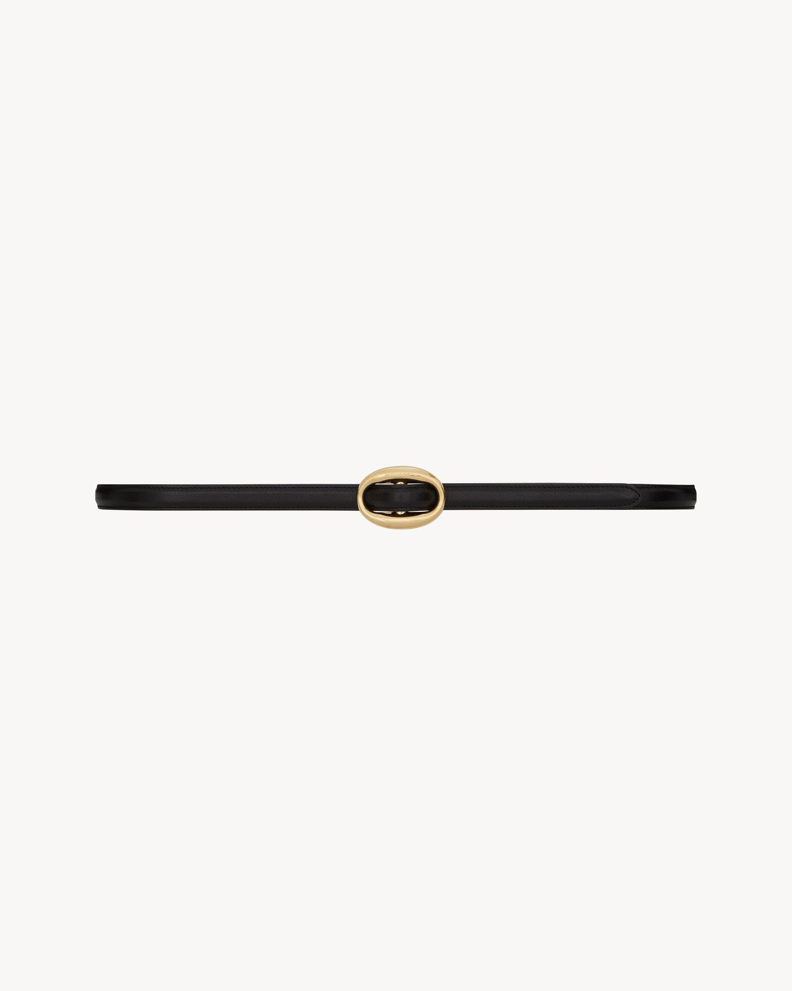 oval buckle thin belt in smooth leather | Saint Laurent Inc. (Global)