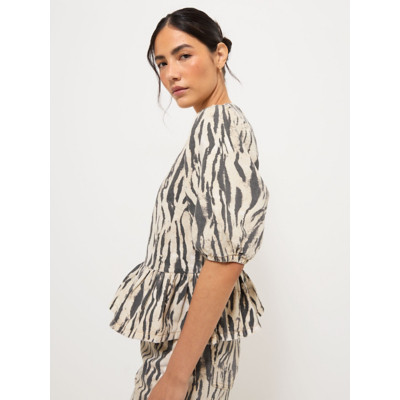 George Zebra Denim Peplum Top - Zebra Print | George