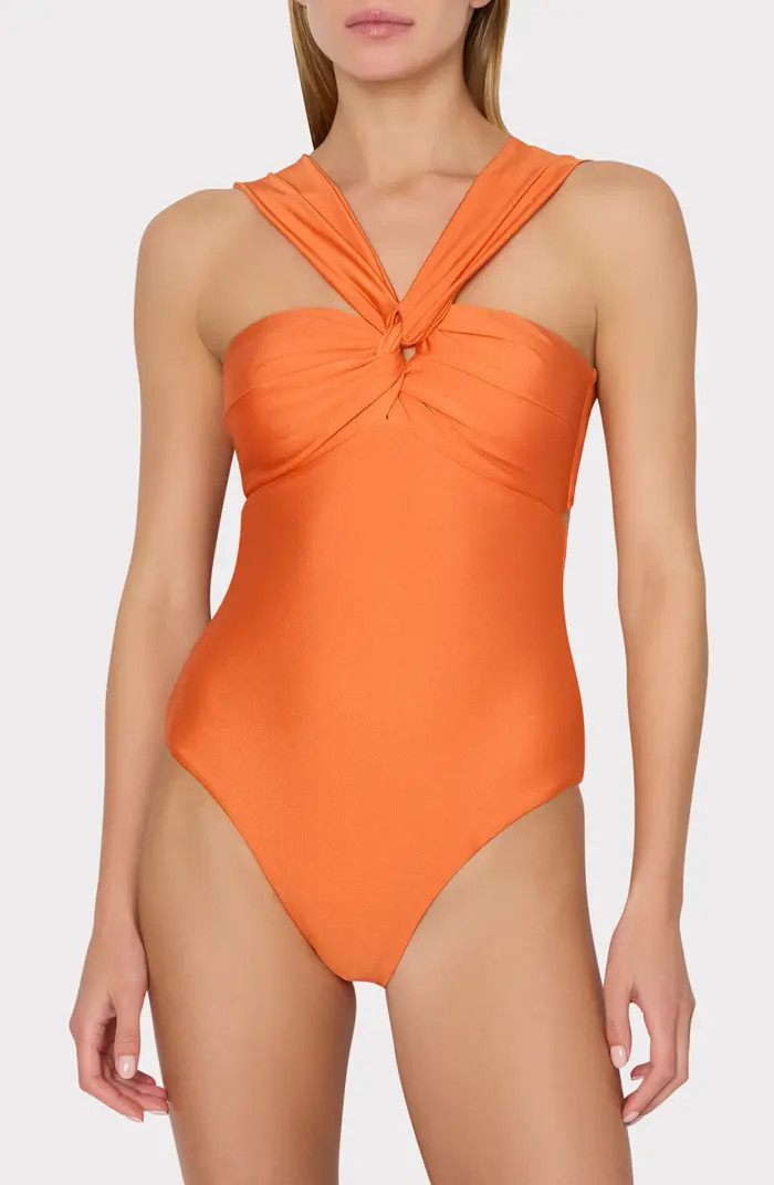 Betsy Gloss Bandeau One-Piece Swimsuit Orange Swimsuit Orange One Piece Swimsuit Orange Bathing Suit | Nordstrom