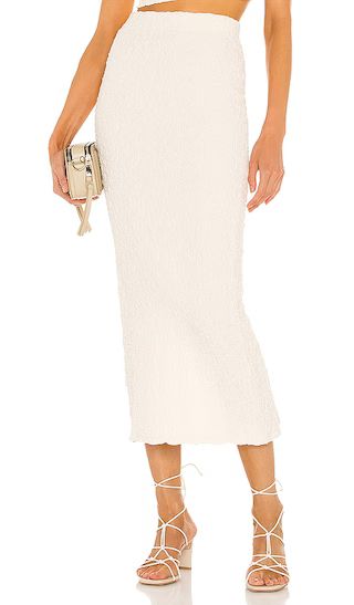 Calla Midi Skirt in Ivory | Revolve Clothing (Global)