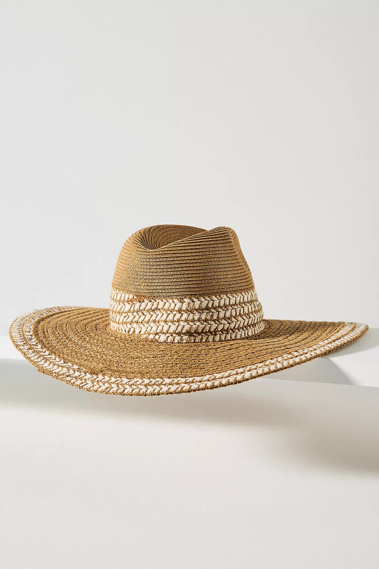San Diego Hat Co. Straw Chevron Fedora | Anthropologie (US)