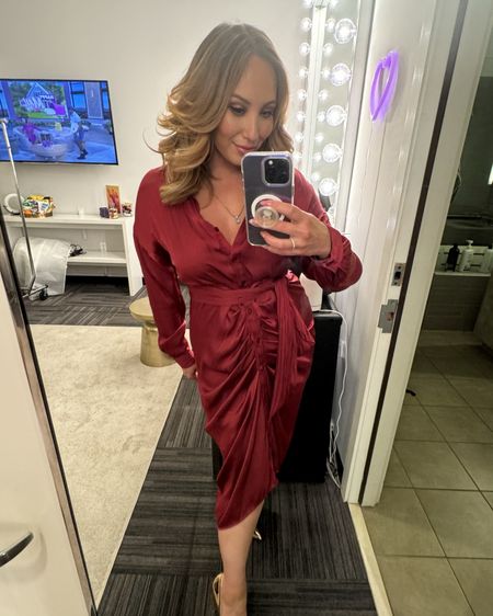 Steve Madden not only has the best shoes but they also sell the best and more importantly, affordable dresses! How cute is this burgundy silk dress I’m wearing at the JHud show?! In LOVE ♥️

#LTKstyletip #LTKsalealert #LTKworkwear