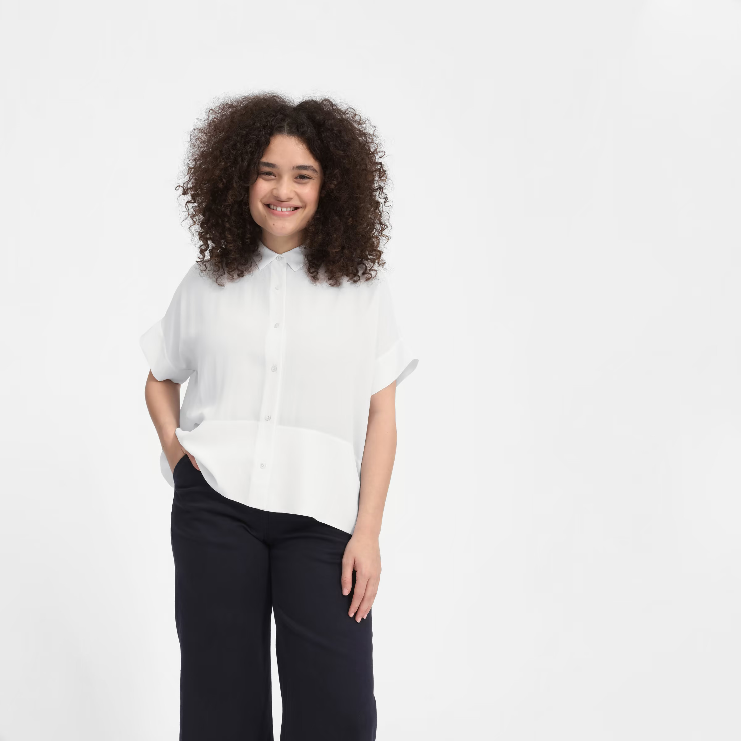 The Clean Silk Short-Sleeve Square Shirt | Everlane