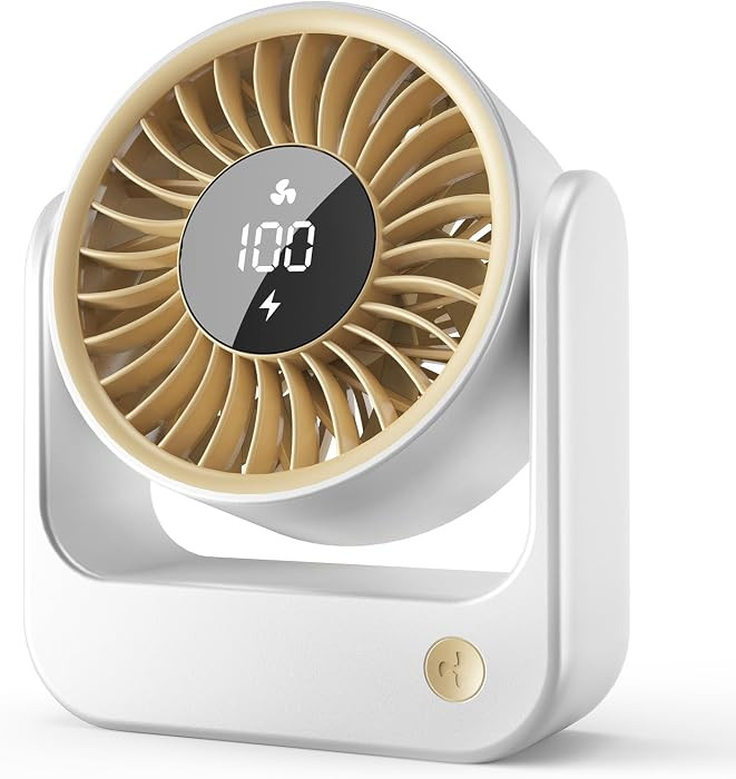 Desk Fan, Small Quiet Table Fan, Digital Display, 360\u00b0 Adjustable Tilt, 5 Speeds Powerful Wi... | Amazon (US)