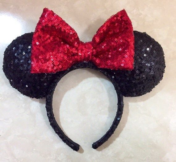 Classic Sequin Minnie Mouse Ears- Ready to SHIP | Etsy (US)