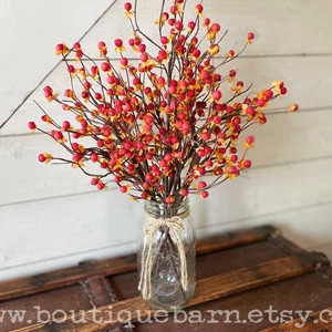 Fall Flowers Bittersweet Branch Fall Berry Flower - Etsy | Etsy (US)