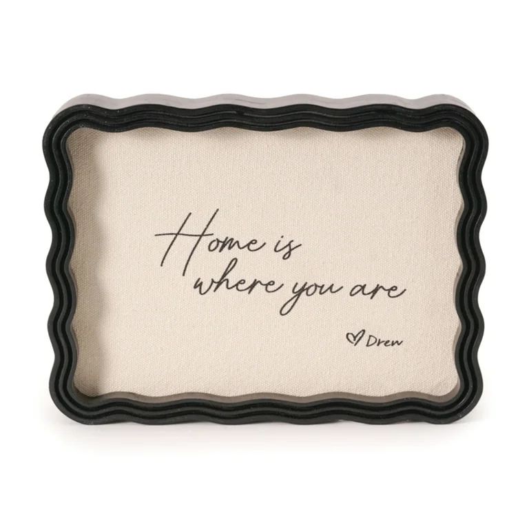 Beautiful 2 Black Wavey Framed Canvas Typographic Tabletop Decor 2-Side by Drew Barrymore 6" X 8" | Walmart (US)