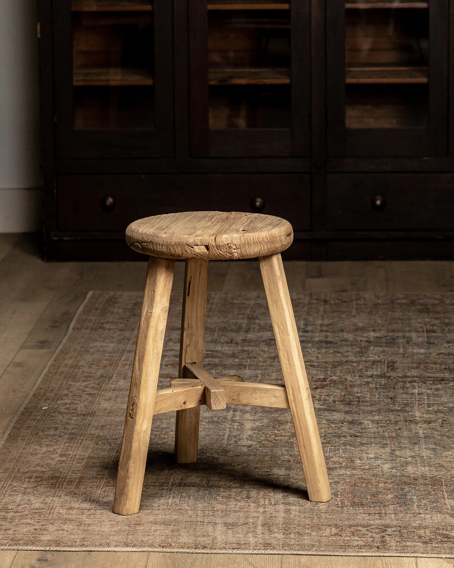 Vintage Stool Reclaimed Wood Round Stool Rustic Home Decor (free Shipping) - Etsy | Etsy (US)