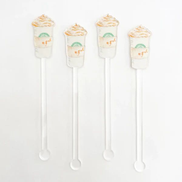 Pumpkin Spice Latte Acrylic Stir Sticks, Set of 4 | Waiting On Martha