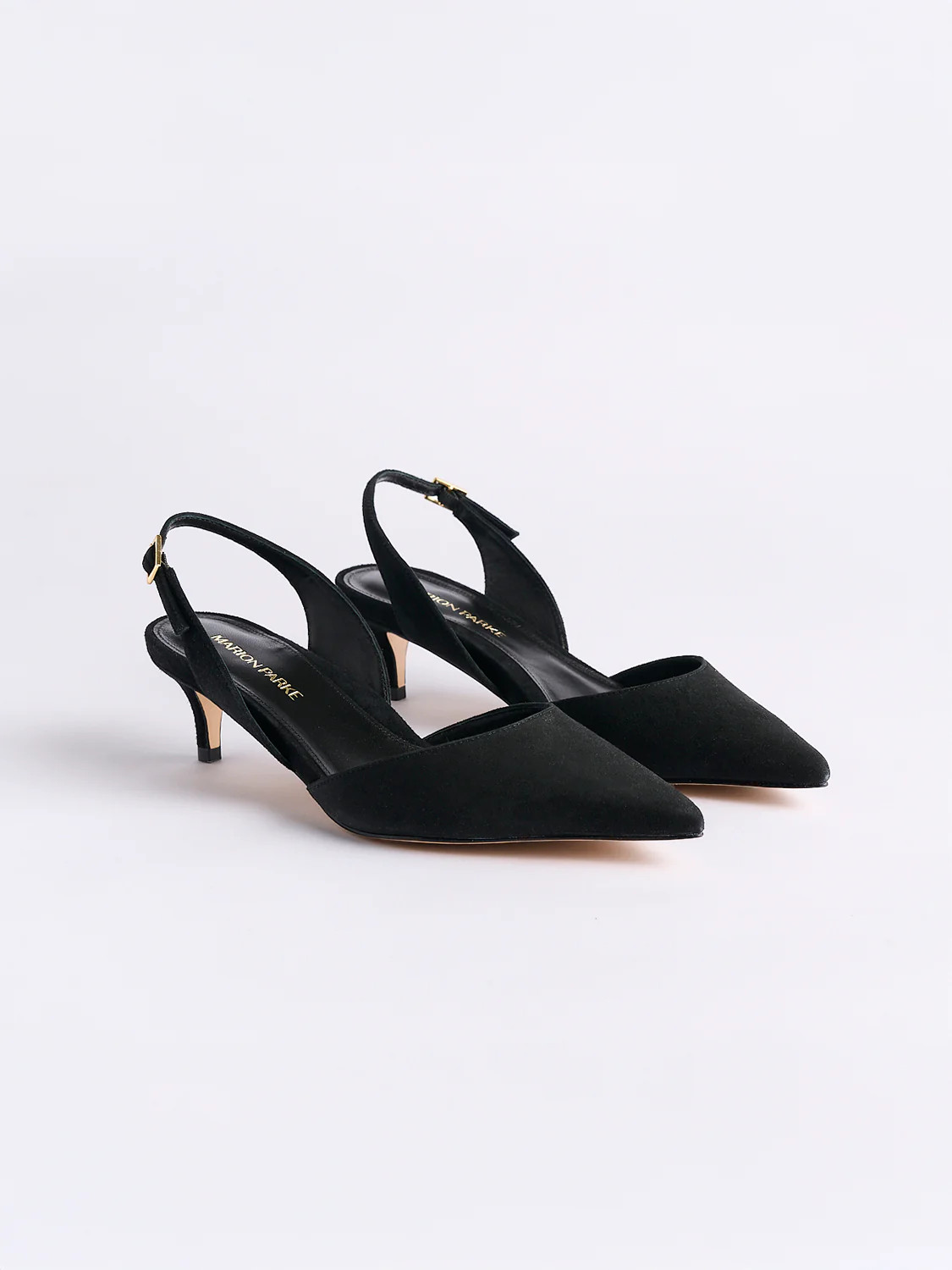 Classic Slingback 45 in Black Suede | Marion Parke | Marion Parke