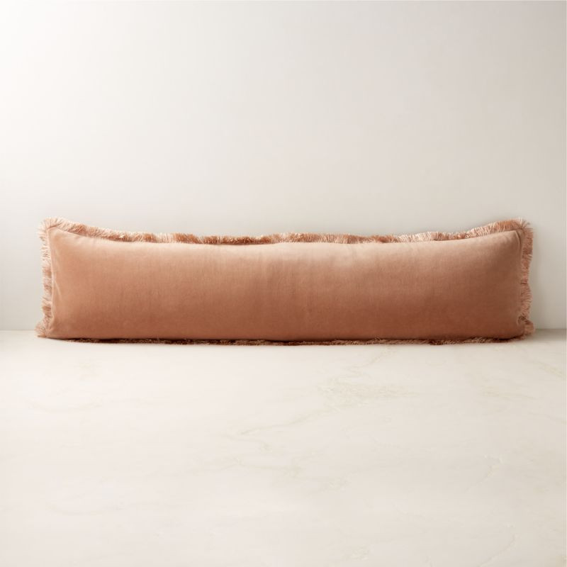 Bettie Light Brown Velvet Lumbar Pillow Cover 48''x12'' + Reviews | CB2 | CB2