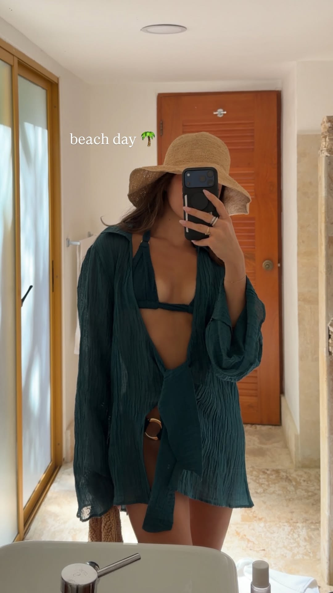 Beach day 🌴 Monday Swimwear evergreen crinkle set, raffia hat + clutch. 

Resort wear, vacation outfits, beach, swimwear.

 

#LTKTravel #LTKSeasonal #LTKootd