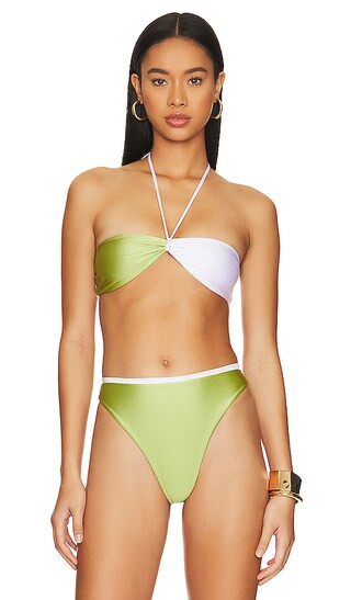 Talita Top in Celery Green & White | Revolve Clothing (Global)