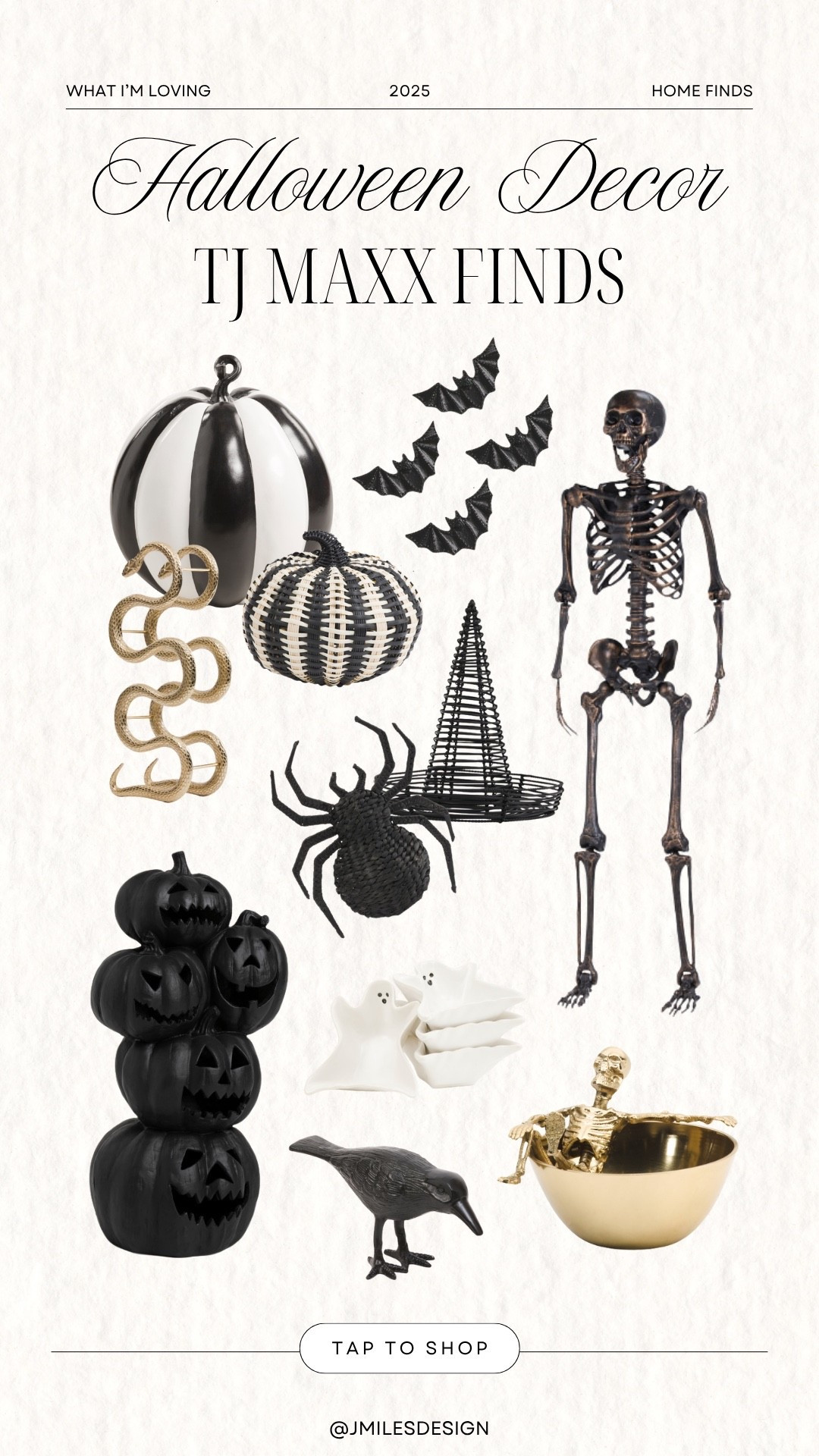 Spooky season, but make it chic 🖤🎃 From woven pumpkins to gold skeletons, these TJ Maxx finds are perfect for adding a stylish touch to your Halloween setup. 

#LTKHome #TJMaxxFinds #HalloweenDecor #SpookySeason #LTKFinds #HomeDecorInspo

#LTKHome #LTKSeasonal #LTKFindsUnder100