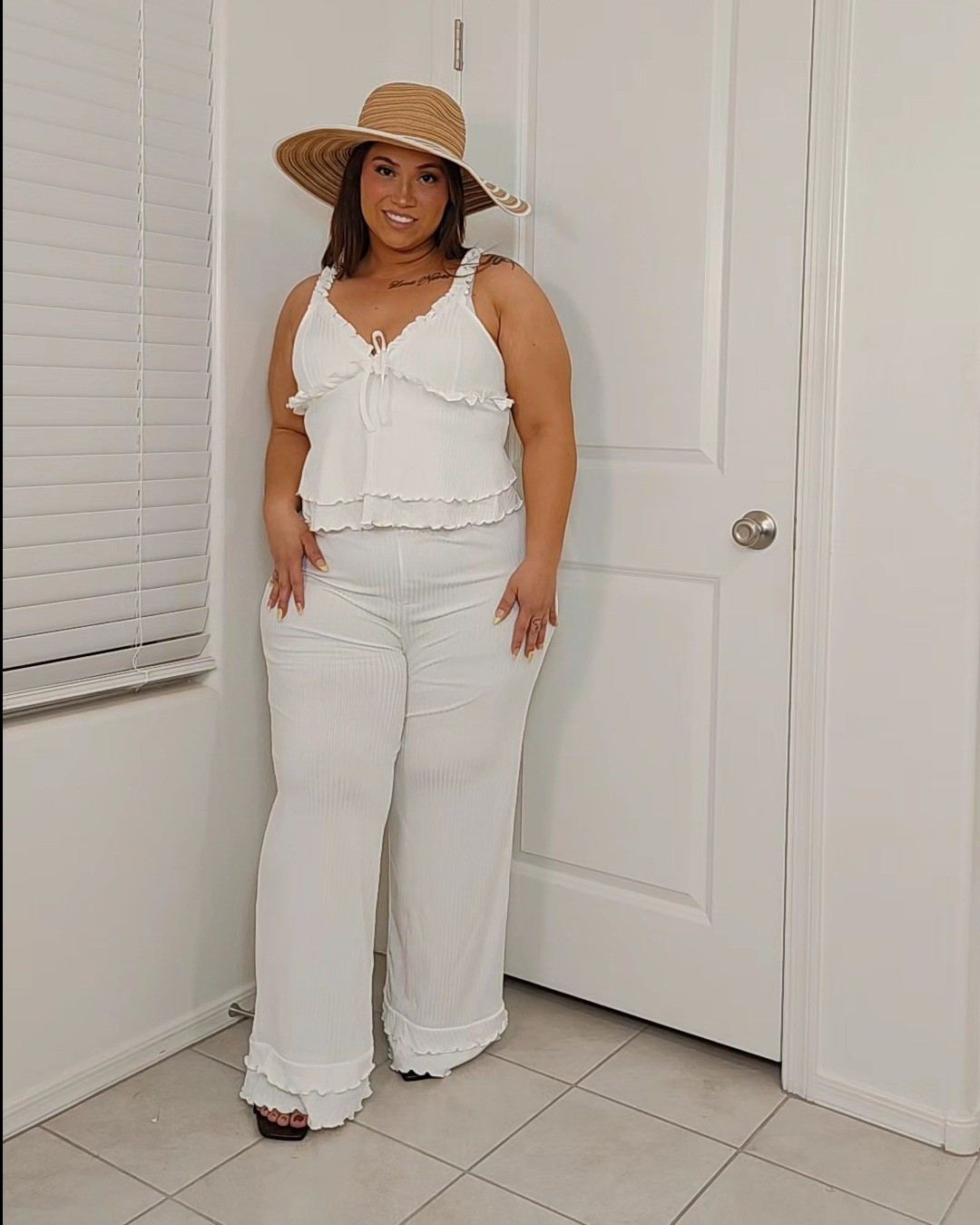 Amazon SHENHE Women's 2 Piece Pajama Sets Rib Knit Ruffle Hem Cami Top and Pants Sleepwear

#LTKMidsize #LTKPlusSize