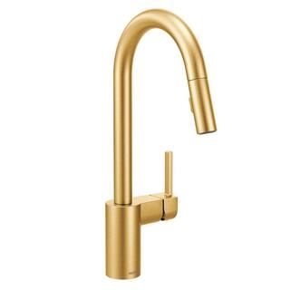 MOEN Align Single-Handle Pull-Down Sprayer Kitchen Faucet with Reflex and Power Clean in Brushed ... | The Home Depot