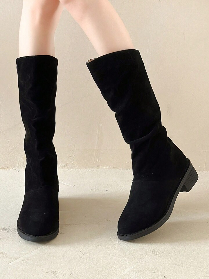 Teenagers' Stylish Minimalist Solid Color Boots | SHEIN