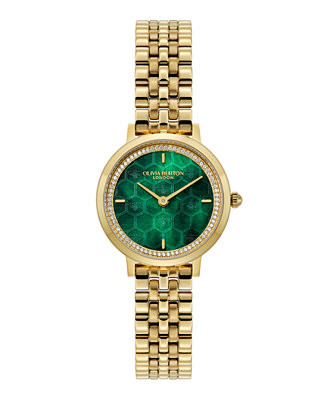Olivia Burton Women's Honeycomb Ultra Slim Gold Tone Bracelet Watch, 28mm - Macy's | Macy's