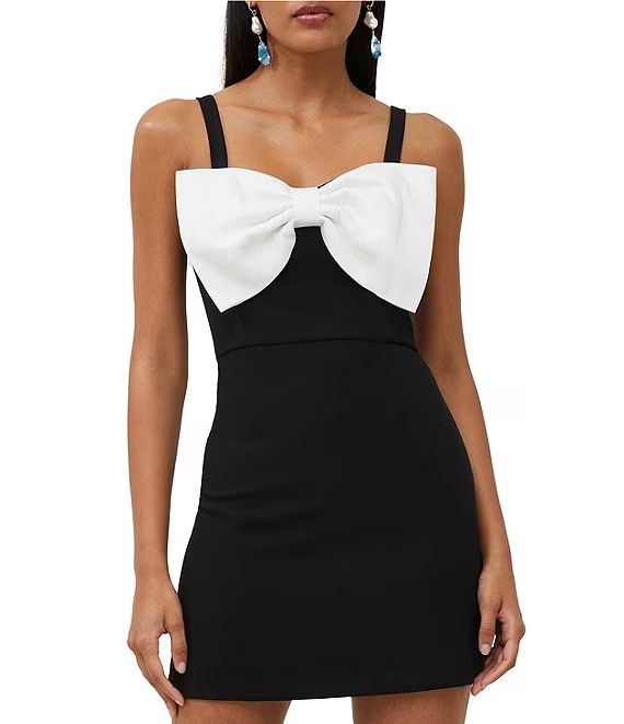 French Connection Whisper Square Neck Sleeveless Bow Mini Dress | Dillard's | Dillard's