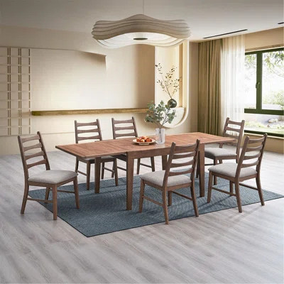 Dining Set Extendable Dining Table And Chairs Modern Kitchen Dining Wooden Furniture | Wayfair North America