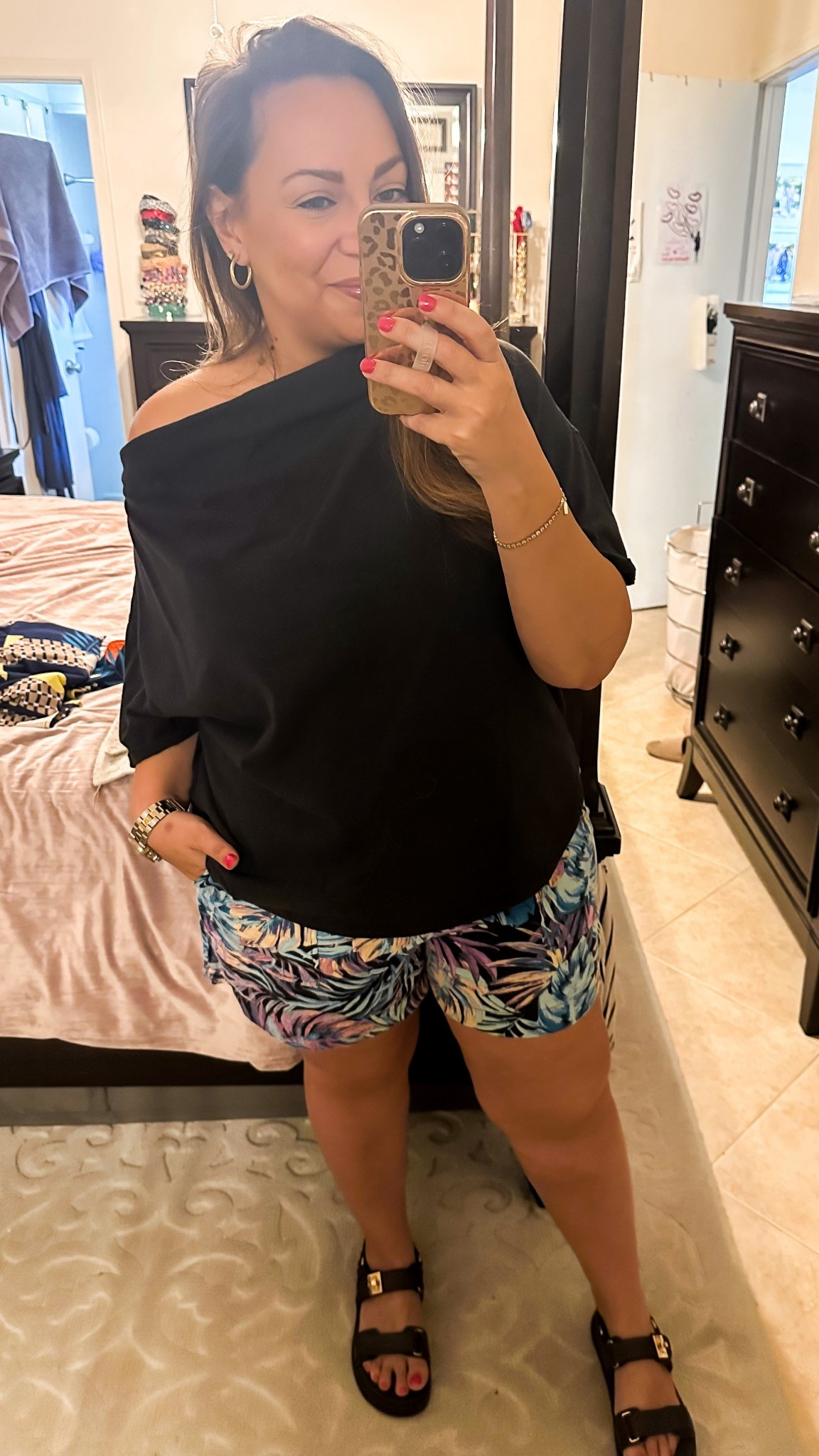 • top - Nuuds (code: Erica33002)
• shorts - Costco (old; similar styles linked)
• shoes - Steve Madden (similar style linked) 

#LTKOver40 #LTKMidsize #LTKootd