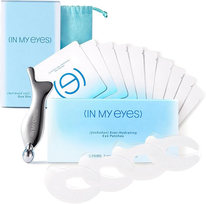 In My Eyes Gua Sha & Caffeine Eye Patch Duo: Face Tension Relief and Under Eye Depuffing Hydratin... | Amazon (US)
