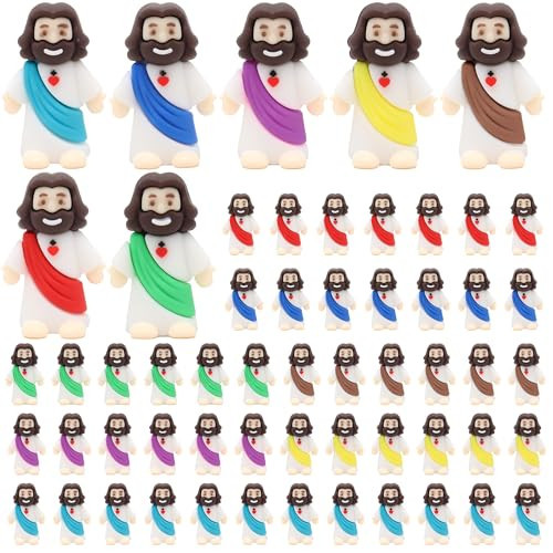 Owurha 50 Pcs Baby Jesus Figures Mini Jesus Figurines in Bulk Original Design Tiny Miniature Jesus Figures for Hide and Seek, Religious Party Favors, Sunday School, Baptism Gift, Easter Egg Stuffers | Amazon (US)