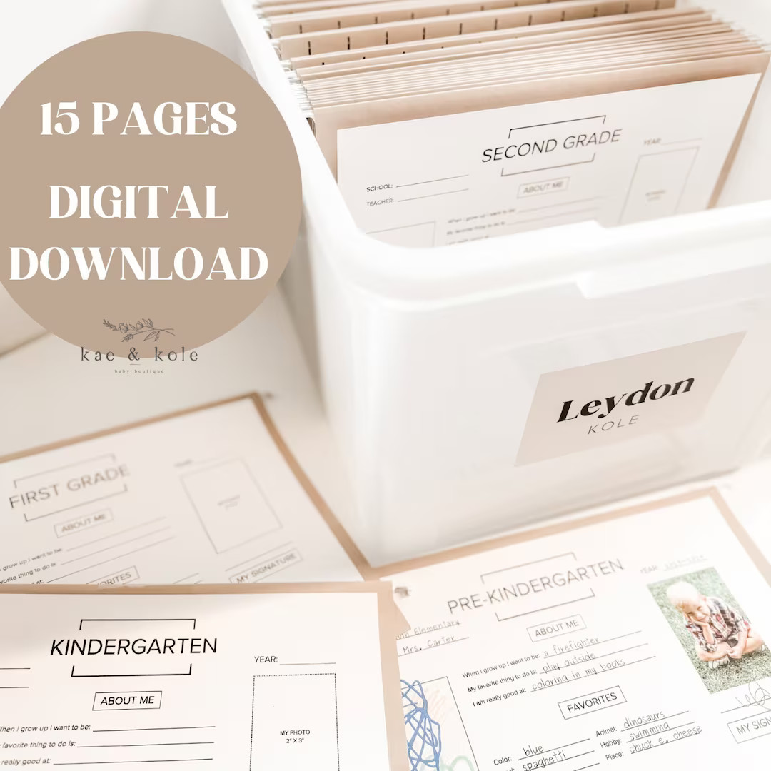 School Years Pages Memory Box Baby Keepsake Baby Shower Gift Gifts for Mom File Box Cover Pages f... | Etsy (US)