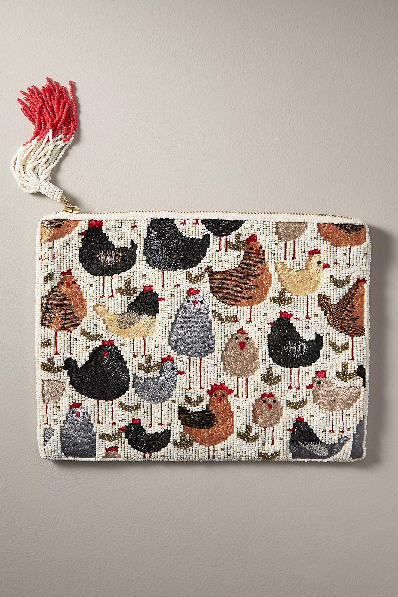 Beaded Flat Pouch: Farm Life Edition | Anthropologie (US)