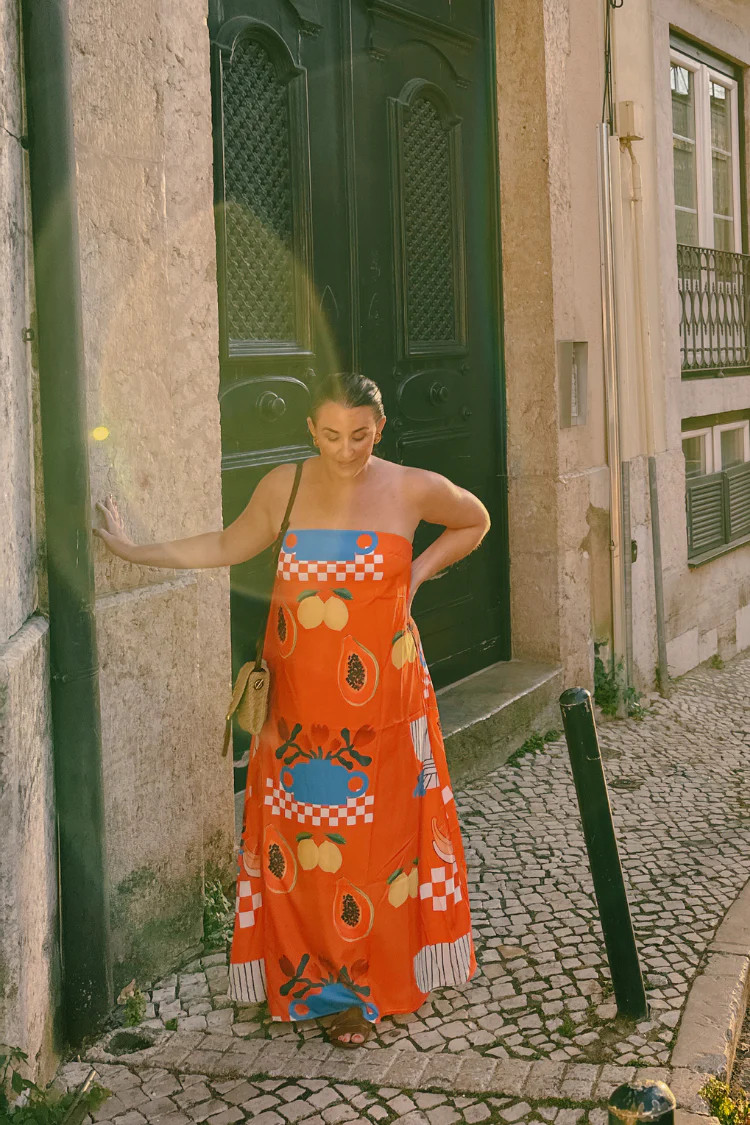 Costa Nova Strapless Fruit Print Maxi Dress | Confête