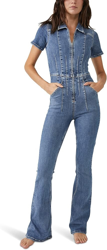 Free People womens Jayde Flare Jumpsuit | Amazon (US)