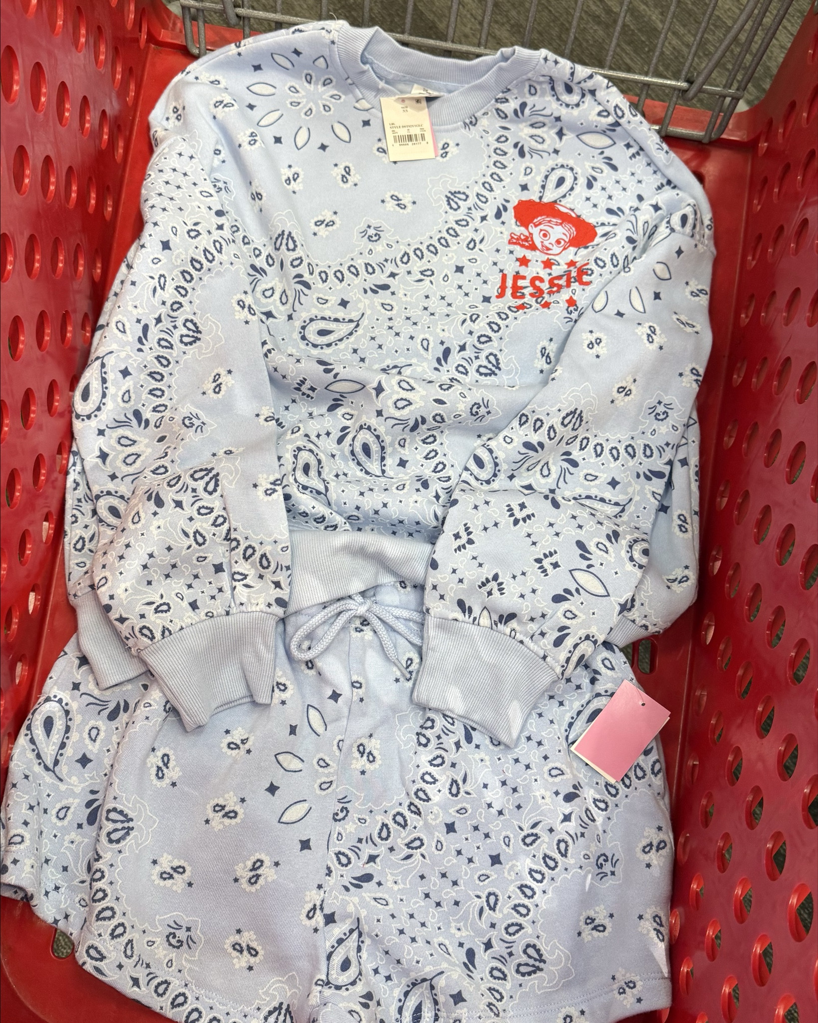 This is such a pretty blue! Cute baby blue bandana print Toy Story Jessie matching set. Fleece crew and matching print shorts. So soft and comfy. 

#LTKootd #LTKmomlife #LTKgrwm