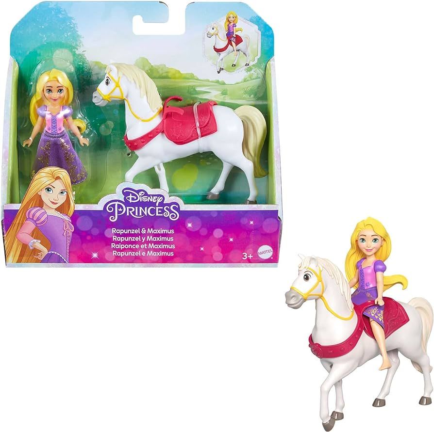 Mattel Disney Princess Rapunzel Small Doll and Maximus Horse with Saddle, from Disney Movie Tangl... | Amazon (US)
