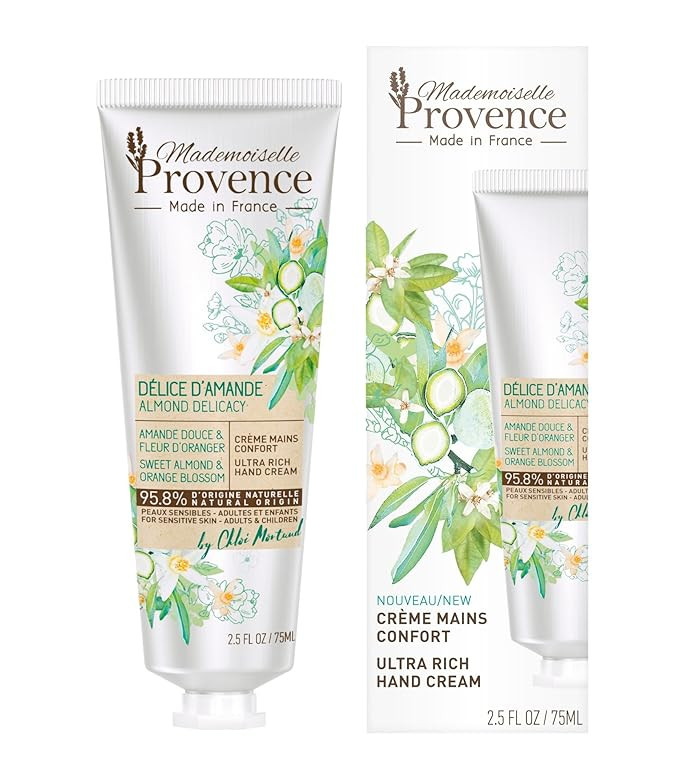 Mademoiselle Provence Organic Almond Ultra-Rich Hand Cream with Orange Blossom Extracts, Dry Sens... | Amazon (US)