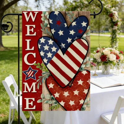 July 4 U.S. Independence Day Memorial Day Flag, 12 x 18 Inch Double Sided Garden Flag, Outdoor Patio Party Decorations, Style L | Wayfair North America