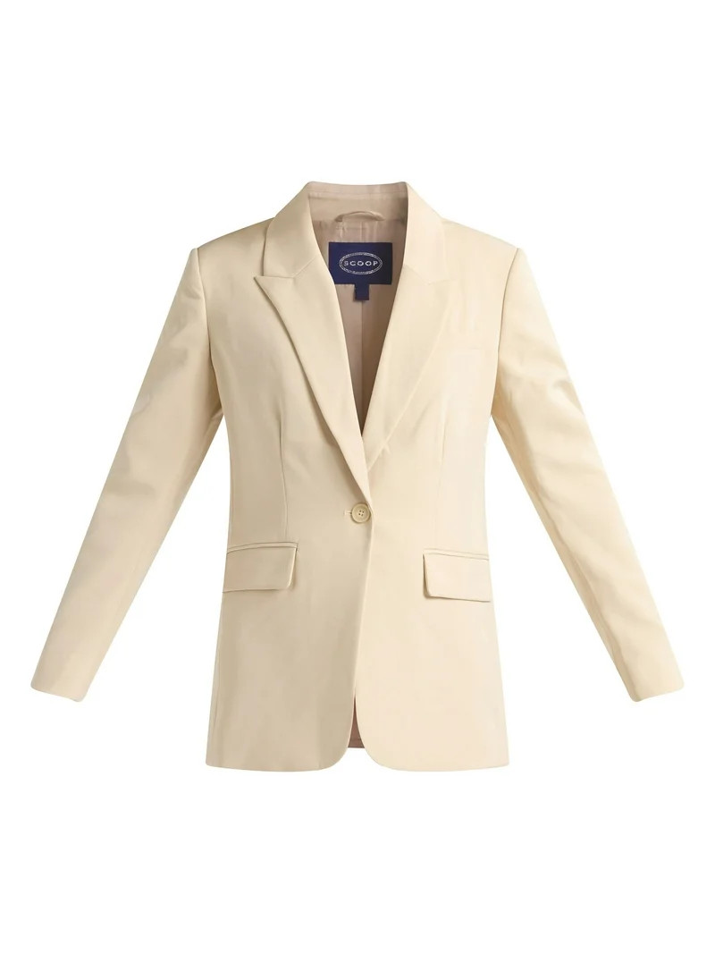 Scoop Women's & Women's Plus Crepe One Button Suit Blazer, Sizes XS-4X - Walmart.com | Walmart (US)