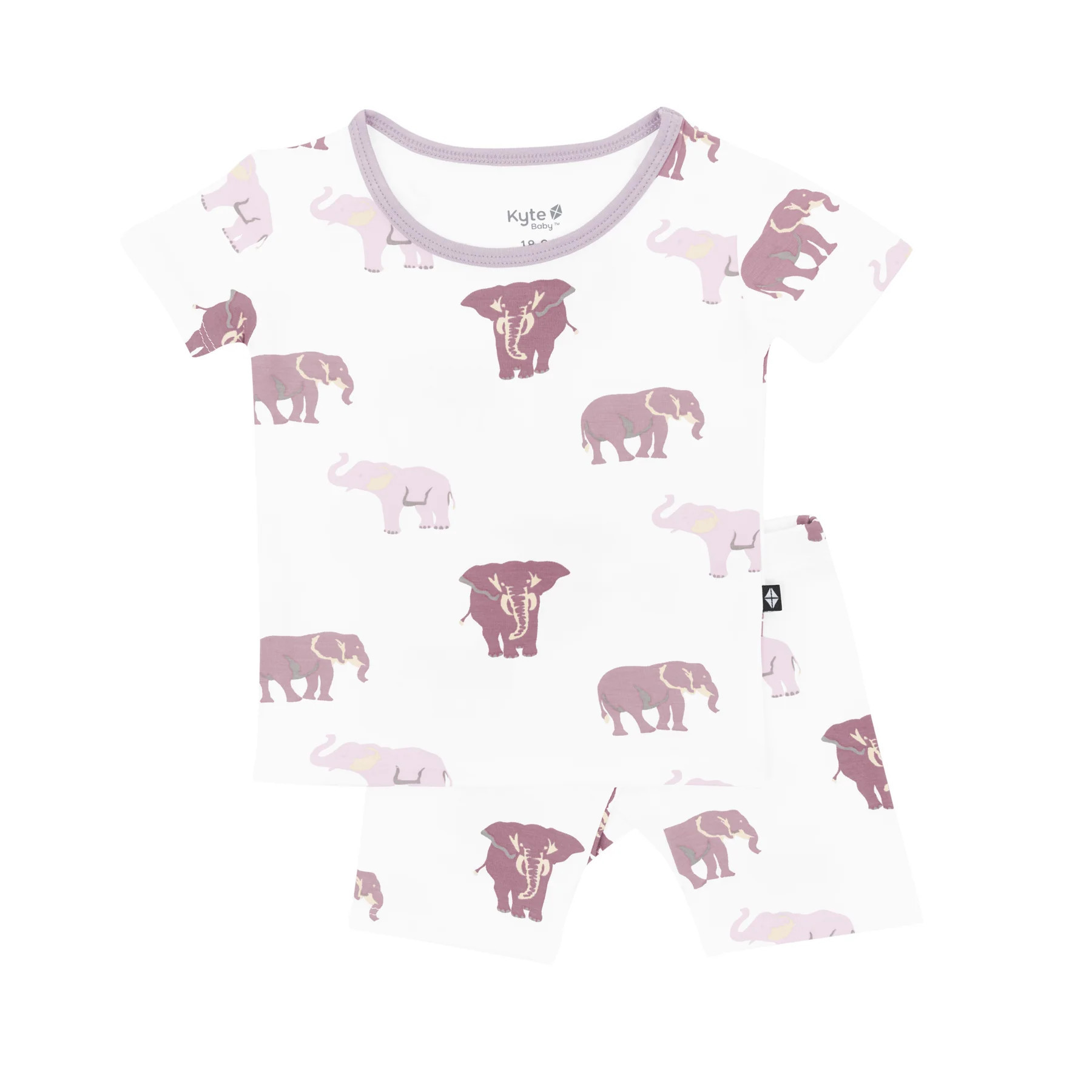 Short Sleeve Pajamas in Elephant | Kyte BABY