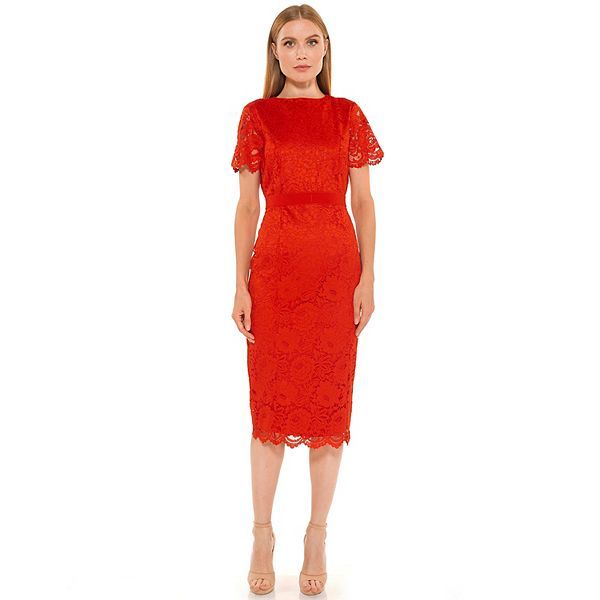 Women's ALEXIA ADMOR Delora Scalloped Lace Sheath Dress | Kohl's