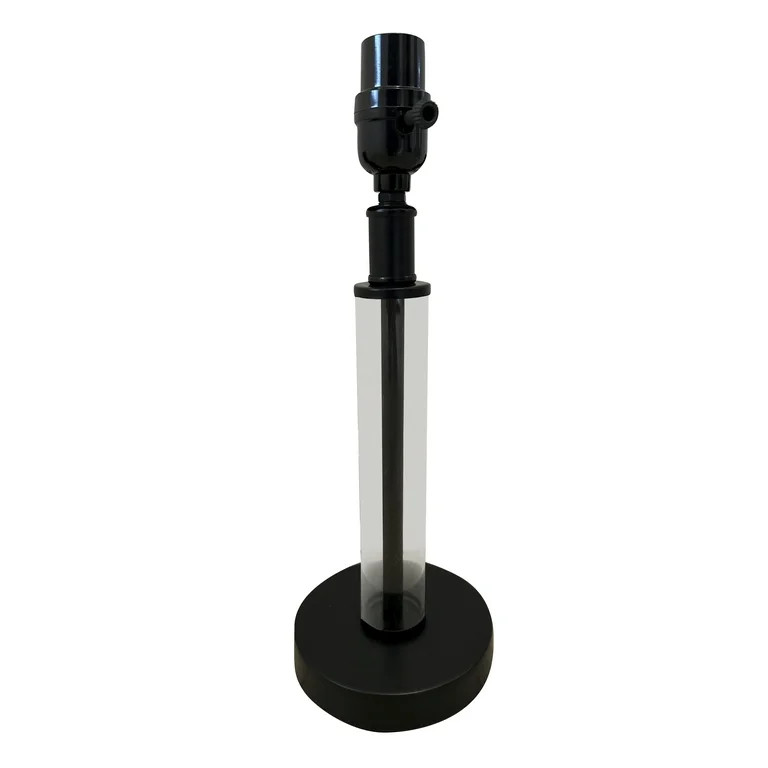 Better Homes & Gardens 14" Height Black Finish Metal Clear Glass Column Accent Lamp Base, Modern ... | Walmart (US)