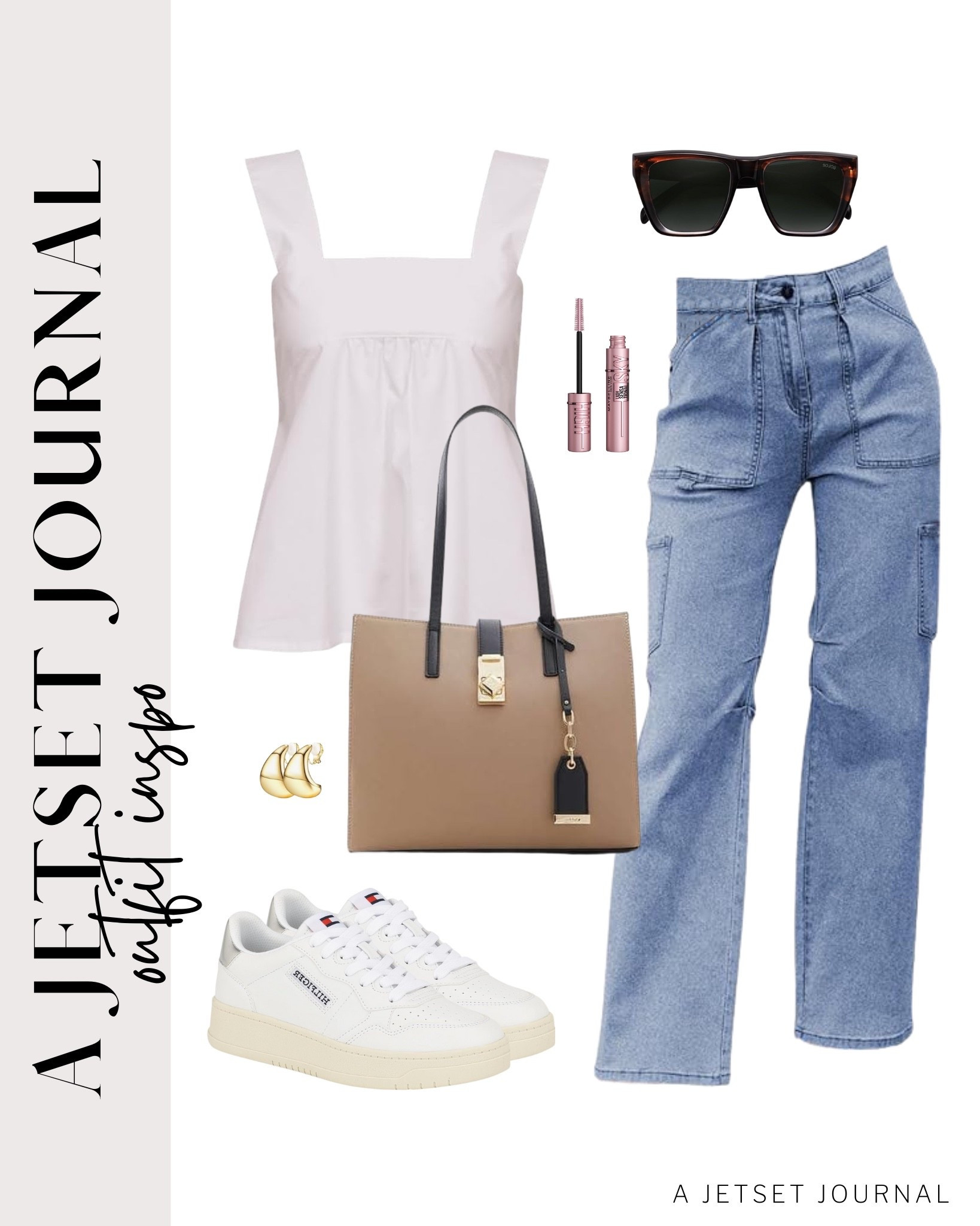 Want to level up your summer outfit? Here's a peplum top you can pair with cargo jeans!
gingham tank top, straight leg jeans, maybellinne sky high mascara, viral product, summer makeup, everyday fashion, summer fashion, airport outfit, casual look, vacation style, makeup must have, beauty favorite, summer outfit idea, functional bag, amazon fashion, affordable style

#LTKU #LTKSeasonal #LTKStyleTip