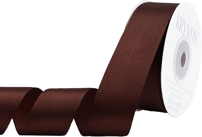Dark Brown Satin Ribbon 1 inch X Continuous 25 Yards, Single Face Polyester Ribbon Perfect for Gi... | Amazon (US)