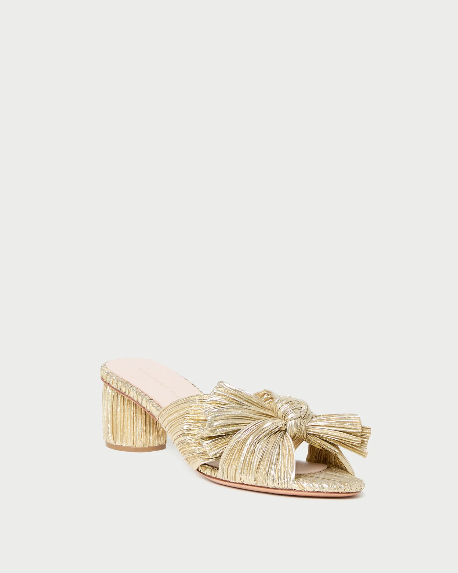 Emilia Gold Pleated Bow Heel | Loeffler Randall