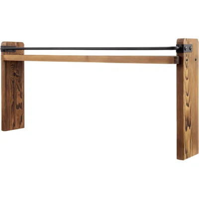 Stove Top Spice Rack Organizer - 33 Inch Rustic Solid Wood And Metal Space Saving Shelf For Kitchen Storage Over Stovetop Range | Wayfair North America