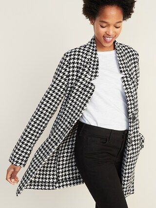 Textured Houndstooth Coat for Women | Old Navy | Old Navy CA