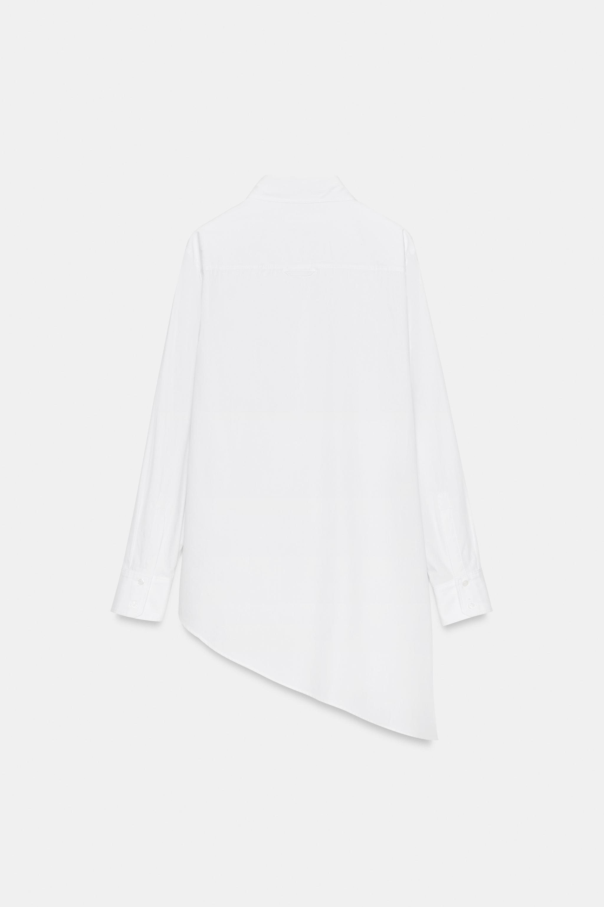 ZW COLLECTION ASYMMETRIC POPLIN SHIRT | Zara US