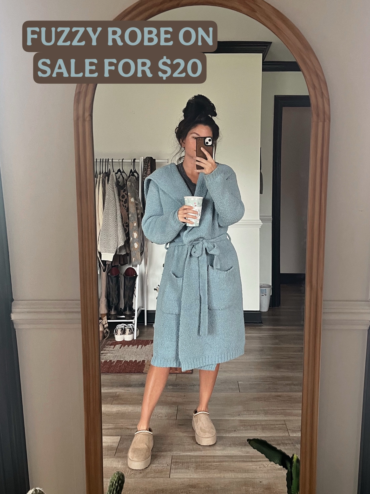 Fuzzy robe on sale for $20! I wear this one daily! Wearing size s/m

#LTKFindsUnder50 #LTKSeasonal #LTKSaleAlert