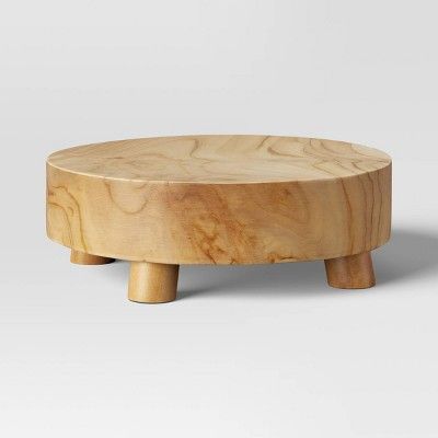 Round Teak Wood Footed Pedestal - Threshold™ | Target