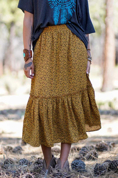 Live Your Best Midi Skirt - Brown | Three Bird Nest