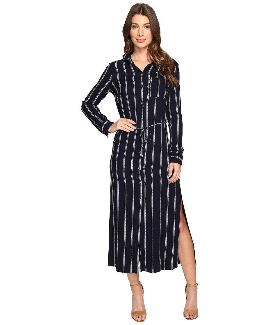 Splendid - Rope Print Maxi Dress (Navy) Women's Dress | Zappos